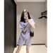 Women's Purple Shorts Set, 2026 Summer Hot Selling Two Piece Set, WKV Elegant Goddess Style High End Outfit_ecoleips.com