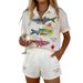 Women's Beach Vacation Casual Printed Shirt And Shorts Suit Relaxed Everyday Wear Comfortable Feshion_ecoleips.com