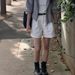In Stock, White Pleated Loose Denim Shorts For Women, 2025 Summer Korean Style Ins Simple Casual Pants Vergam*t_ecoleips.com