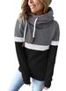 2025 New Women's Autumn Winter Solid Color Patchwork Casual High Neck Hooded Sweatshirt For Women_ecoleips.com