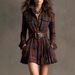 Women's Digital Printed Plaid Shirt Dress With Pockets Waist Cinching Fashionable Casual Maxi Dress_ecoleips.com