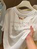 Hot Diamond Letter Crew Neck Short Sleeve T-Shirt Women's Summer 2026 New Lazy Wind Loose Temperament Versatile Skinny Top_ecoleips.com