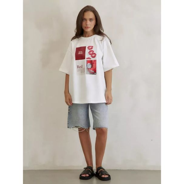 Pure Cotton Mid-Length Half-Sleeve T-Shirt For Women, Summer New European And American Style, Loose Fit, Versatile,_ecoleips.com