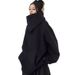 Aria Basics European American Style Hooded Sweatshirt For Women, Autumn 2025 New Loose And Lazy Thickened Fleece Warm Top Jacket_ecoleips.com