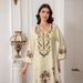 Muslim Women's Robe Elegant Temperament Printed Embroidered Dress Abayas_ecoleips.com