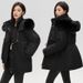 Women's Short Puffer Jacket With Faux Fur Trim, Winter Coats For Petite Women, Thickened Workwear Style Parka, Casual Outerwear _ecoleips.com