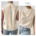 2025 New Satin Women, Loose Sleeveless T-Shirt For Layering Under Suits, Wholesale_ecoleips.com