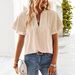 Cross-border European And American Elegant Resort-style Deep V Lace Short-sleeve Blouse, Women's Clothing 2026_ecoleips.com