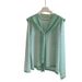Summer Style Thin Loose Knitted Cardigan Top for Women Korean Casual Striped Sun Protection Cover up_ecoleips.com
