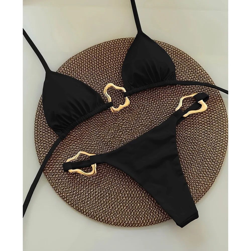 2024 New European And American Sexy Solid Color Strapless Two-Piece Bikini Swimwear Ins Style Women's Swimsuit For Hot_ecoleips.com