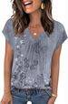 Zeagoo Womens Tops Short Sleeve V Neck Shirts Summer Dressy Casual Business Clothes Work Blouses Fashion Clothing Outfits_ecoleips.com