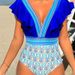 Women's Clothing One-Piece Swimsuit Women's Sexy V-Neck Ruffled Backless Bikini Swimsuit_ecoleips.com