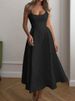Women A-Line Dresses New Summer Solid Sexy Backless O-Neck Low Chest Sling Maxi Dress Streetwear Fashion Casual Slim Lady Dress_ecoleips.com