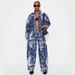 New Women's Rock Pattern Jacquard Denim Jacket And Trousers Set American Clothing_ecoleips.com