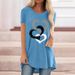 Women's Clothing Valentine's Day Casual Large Size Round Neck Short Sleeve T Shirt_ecoleips.com