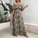 Vacation Style Jumpsuit Summer Women's Printed Off-Shoulder Top And Wide-Leg Pants Set_ecoleips.com