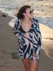 JULISSA MO Chiffon Sheer Bandage V-Neck Longsleeve Mini Dress For Women Sexy Zebra Print Slim See Through Beach Holiday Dresses_ecoleips.com