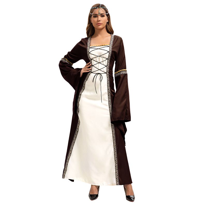 Retro Court-style Corset Dress With Large Hem, Medieval Themed Party / Stage Play Cosplay Costume, Available In Multiple_ecoleips.com