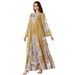 Muslim Dress Women "Elegant Middle Eastern Muslim Abaya Dress With Dubai-Inspired Floral Print – Modest Long Sleeve Robe For Women"_ecoleips.com
