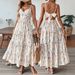 Women's Patchwork Belted Pasta Dress Summer Long Dress for Beach Vacation Seaside Casual Women's Clothing_ecoleips.com