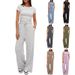 Women's Casual Lounge Set - High-Waisted Wide Leg Pants & Ruffle Sleeve Top, Stretchy Polyester Comfort Outfit In 12 Colors (XS-XXL)_ecoleips.com