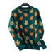 Women's Autumn/Winter Knit Sweater With Maple Leaf Pattern And Casual Knitted Hoodie_ecoleips.com
