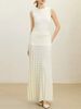 Pearls Decorated Women Round Neck Sleeveless Splicing Knitted Sweater Dress Elegant Or Short Knitted 2025 Spring New Women P8QA_ecoleips.com