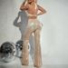 women's fashion sexy halter neck vest sequins slim fit flared trousers two-piece set_ecoleips.com