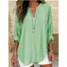 Women's Clothing New V Neck Cotton And Linen Pure Large Size Shirt_ecoleips.com