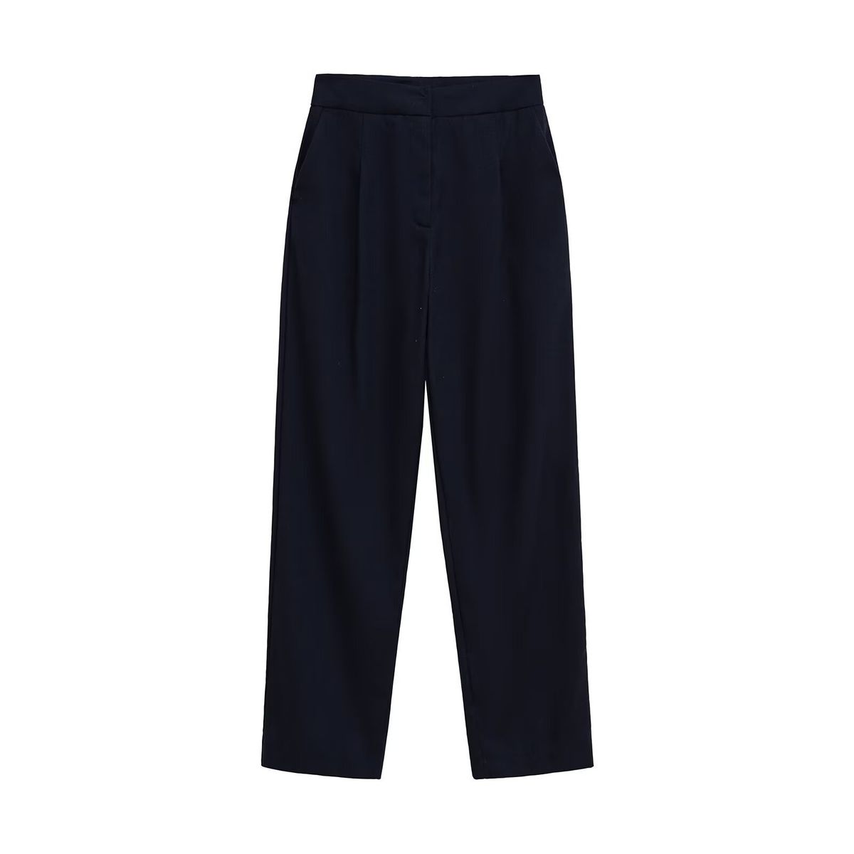 Suitable For All Seasons Z Style Women's Fashion Linen Blend Loose Pleated Straight Pants2753335_ecoleips.com