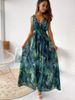 Cross-border European And American Fashion Foreign Trade Women's Clothing 2025 Summer New Backless Floral Print Tie-dye_ecoleips.com
