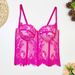 Women’s Clothing black lace sexy hollow camisole slim fit vest with padded top for women_ecoleips.com