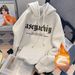 Men's off Shoulder Fleece Lined Sweatshirt Heavyweight Hooded Top Trendy American High Street Sports Jacket for Autumn/Winter_ecoleips.com