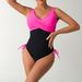 Women's Clothing New One Piece Swimsuit Color Sexy Cross Strap Swimsuit Female_ecoleips.com