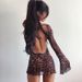 2021 Spring New Women's Fashion Halter Neck Flared Sleeve Sexy Backless Slim Fit Bodycon Dress_ecoleips.com