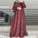 Modest Abaya Dress Modest Islamic Abaya Dress – Premium Polyester Long Sleeve Maxi Dress With 3D Floral Print | Elegant Muslim Fashion For Women_ecoleips.com