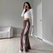 European And American Women's Clothing 2025 New Women's Casual Bow Contrast Color Stitching Drawstring Sports Casual Pants_ecoleips.com