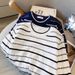 Women's Clothing Style Striped Round Neck Knit Sweater For Women Autumn Long Sleeve For Formal & Casual For Women_ecoleips.com