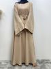 Hot Sell Popular Simple Nida Abaya Long Dress Pure Color A-line Loose Sleeves Dresses Dubai UK Modest Elegant Dress_ecoleips.com
