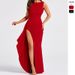 Women's Clothing Solid Color Round Neck High Slit Sexy Backless Dress Slim Long Skirt_ecoleips.com