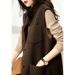 Aria Basics In-stock Korean And Japanese Foreign Trade Women's Coat, Solid Color Double-sided Woolen Vest Top_ecoleips.com