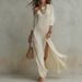 Elegant Long Sleeve Knitted Dress With Side Slit For Women, Summer New Arrival, Versatile Casual & Office Wear_ecoleips.com