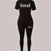 Women's Fashion Tight Fitting T-Shirt And Pants Set Short Sleeved Outfit European And American Style For Plus Size Clothing_ecoleips.com