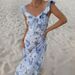 European And American 2024 Autumn New Women's Fashion Sexy Low-Cut Hot Girl Vacation Style Vintage Print Slim Fit Strap_ecoleips.com