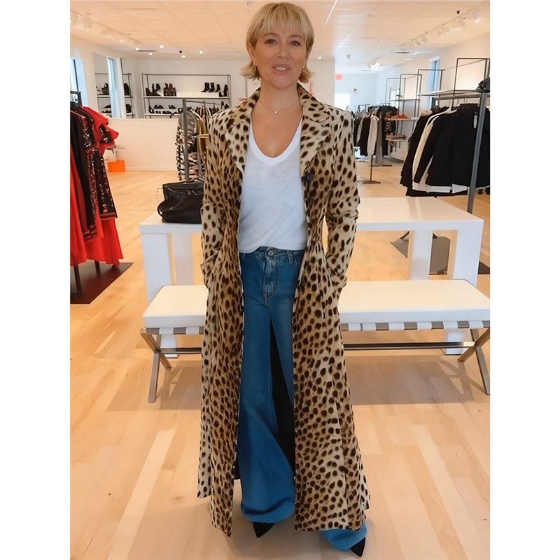 Autumn/Winter New Style Leopard Print Jacket Casual Long Trench Coat For Women_ecoleips.com