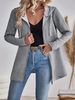 Fashion Women's Spring And Autumn Solid Color Sweatshirt With Wave Stitching, Casual Loose Drawstring Hooded Jacket_ecoleips.com