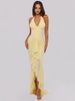 Mozision Mesh Deep V Neck Backless Sexy Maxi Dress Women Elegant Halter Off-shoulder Sleeveless Ruffled Club Party Long Dress_ecoleips.com