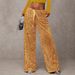 European And American Cross-Border Sequin Fashion Drawstring Slimming New Elastic Straight Export Pants Women's Clothing_ecoleips.com