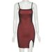 Mesh Double Layer Sexy Skinny Dress Women Sleeveless Party Bodycon 2023 Bandage Elastic Split Trend Clubwear Slim Outfit_ecoleips.com
