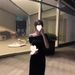 High Cold Imperial Sister Wearing Black One Necked Dress For Women's Summer Temperament, Slim Fit And Slimming, Waist_ecoleips.com